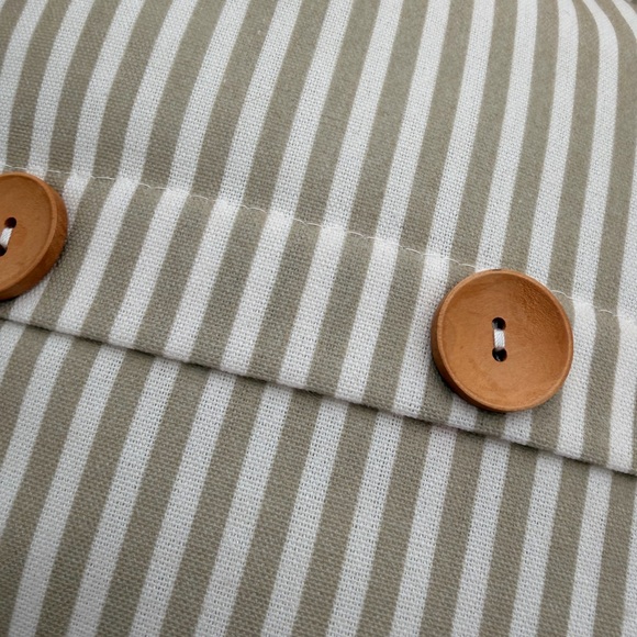 Set of 2 Striped Decorative Throw Pillow with Button Accents 18” x 18” - Picture 3 of 7